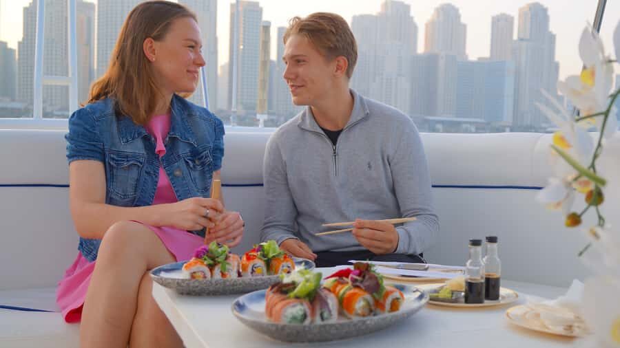 Dubai: Luxury Private 50 FT Yacht Cruise + Optional Sushi - Key things to know before you go