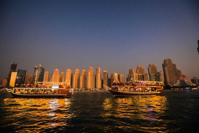 Dubai Marina Dhow Cruise Including Pick Up & DROP OFF SHARING - Live entertainment onboard: fun atmosphere, not Broadway