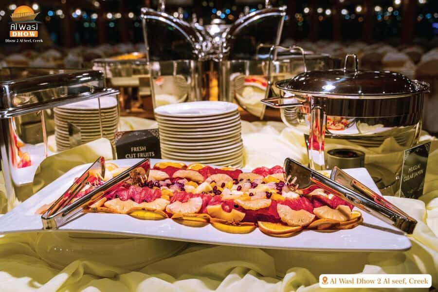 Dubai Marina Dinner Cruise with Live Entertainment(Al Wasl) - Dinner onboard: what the buffet includes and how to handle the rush