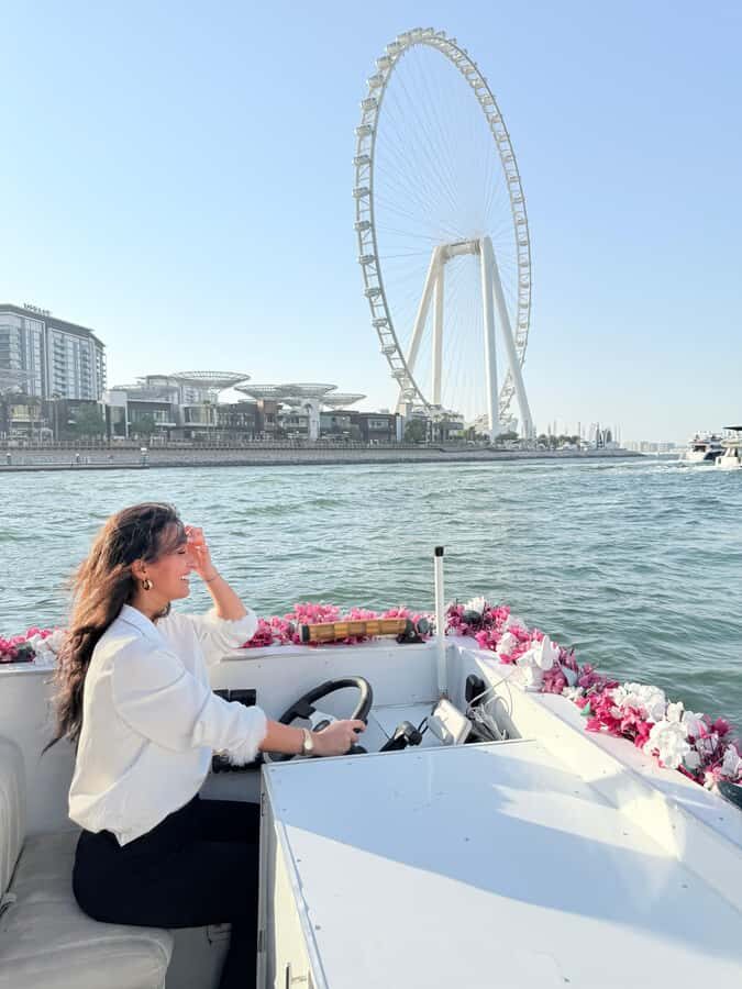 Dubai Marina: Private Boat Tour with Flower - Entering the right mood at Dubai Harbour Yacht Club