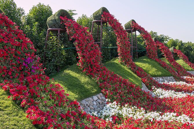 Dubai Miracle Garden Self-Guided Tour with Ticket with Transfer - What you’ll see: flower sculptures, big themes, and major photo moments