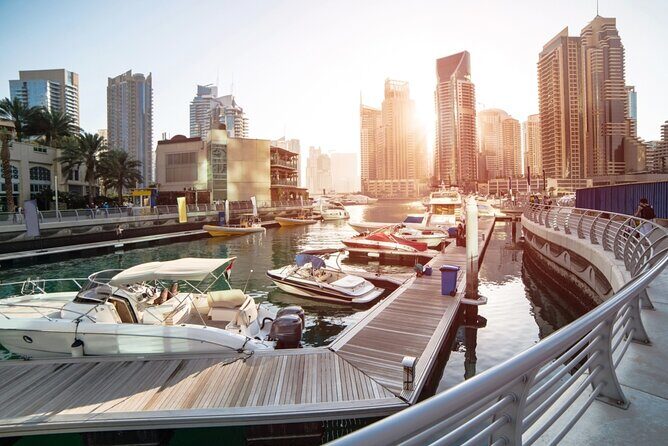 Dubai Modern City Tour with Mono Rail - Palm Jumeirah entry: the drive south and first Gulf views