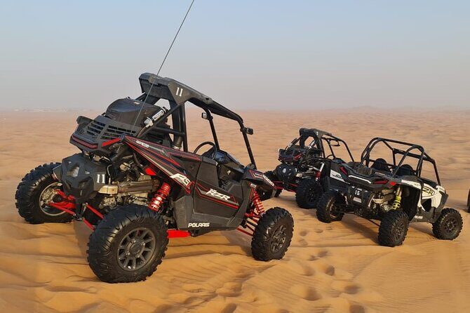 Dubai Morning Buggy Dunes Safari with Sandboarding & Camel Ride - Sandboarding in the desert morning light