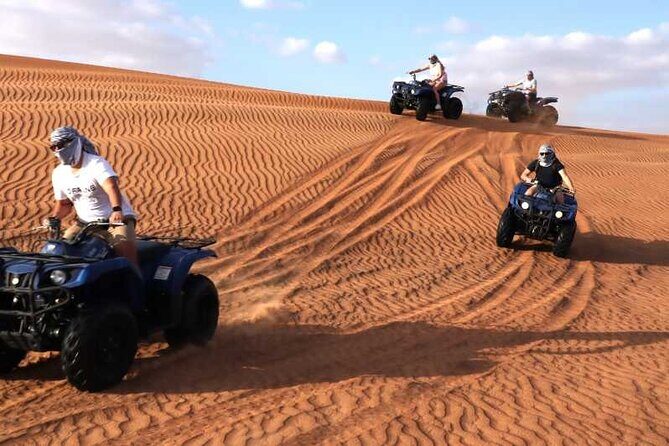 Dubai: Morning Desert Safari with Private car - Quad Bikes, Sandboarding, and the Camel Ride Combo