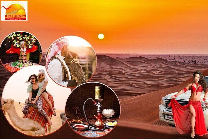 Dubai Morning & evening Desert Safari Tours - The Bedouin Campsite: BBQ Dinner and the Tanoora + Fire Show Package