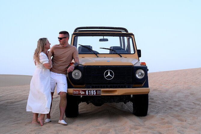 Dubai: Morning Safari by Vintage G Class & Al Marmoom Experience - Bedouin village welcome: coffee, dates, and luqaimat