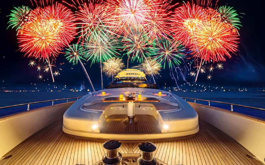 Dubai: New Year Eve Luxury Yacht Fireworks View & BBQ Cruise - Onboard Setup: Deck Space, Air-Conditioned Comfort, and Real Toilets