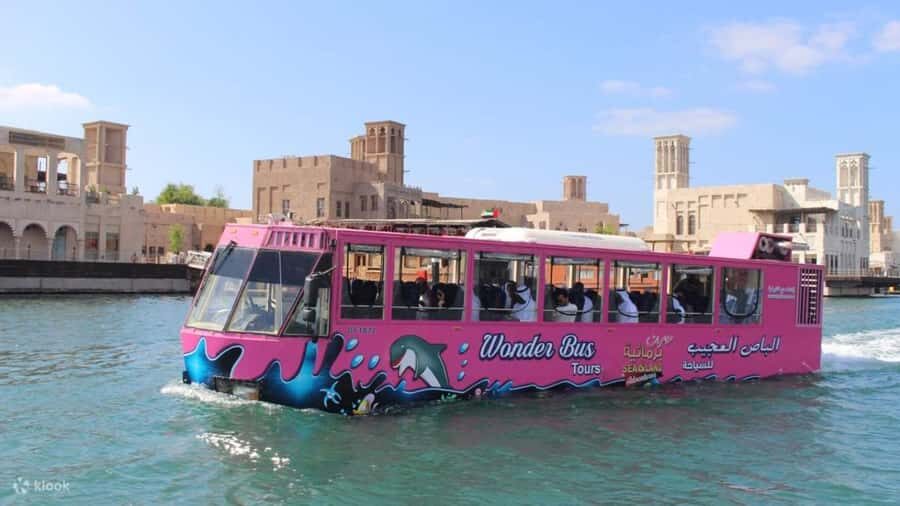 Dubai: Old town tour with Wonder Bus, souks, Creek and Guide - Wonder Bus Amphibious Format: land + Dubai Creek from one seat