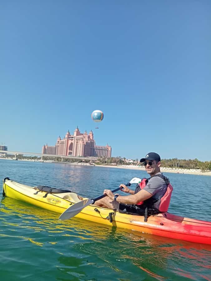 Dubai: Palm Jumeirah Guided Kayaking Tour - The Palm route: golden sands, Marina break, and skyline photos