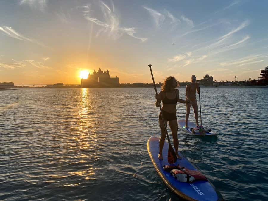 Dubai: Palm Jumeirah Paddle Boarding Tour - The 1.5-Hour Flow: What You’ll Do From Start to Finish