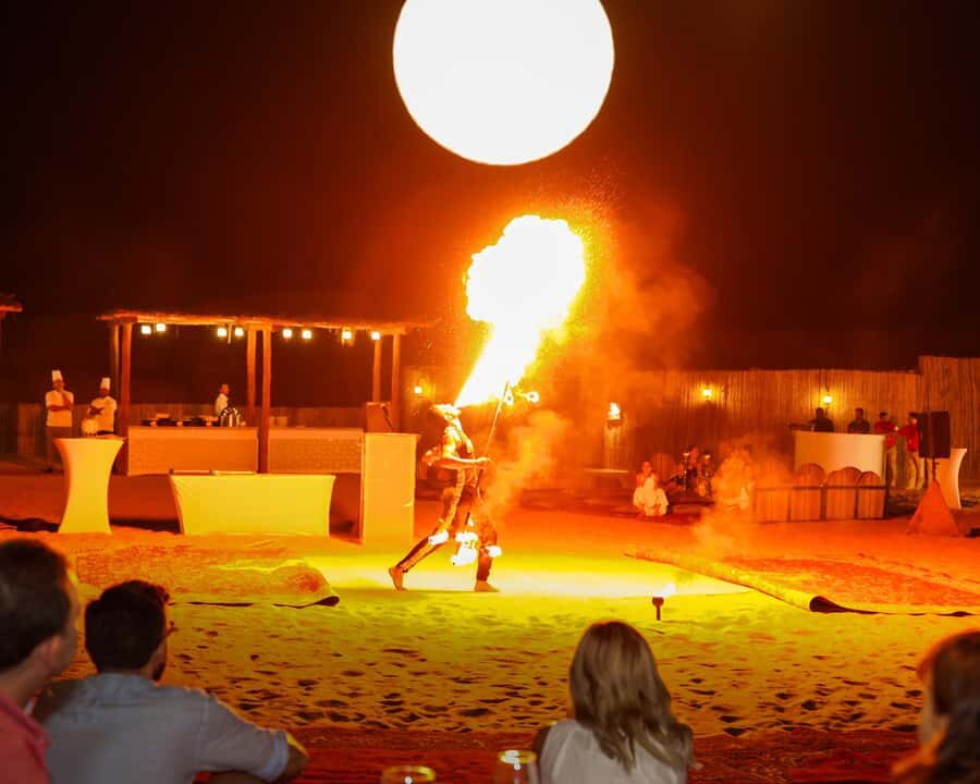 Dubai: Premium Desert Safari, Camel Ride, BBQ & Sandboarding - The 3-Course BBQ Dinner and Live Shows That Run the Evening