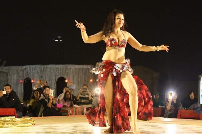 Dubai Premium Evening Desert Safari ATVs, Dinner & Shows - Shows under the desert sky: Tanoura, fire, Ladies Khaliji dance