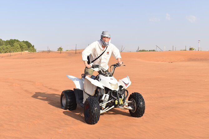 Dubai Premium Red Dunes Safari, Quad Bike, Camels & BBQ - Camp Shows Under the Desert Sky: Tanoura, Fire Show, Belly Dance