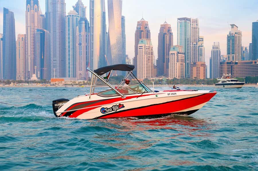 Dubai: Private Boat Tour - JBR/Burj Al Arab/Atlantis options - Dubai Marina to JBR: Ain Dubai and Bluewaters from water-level