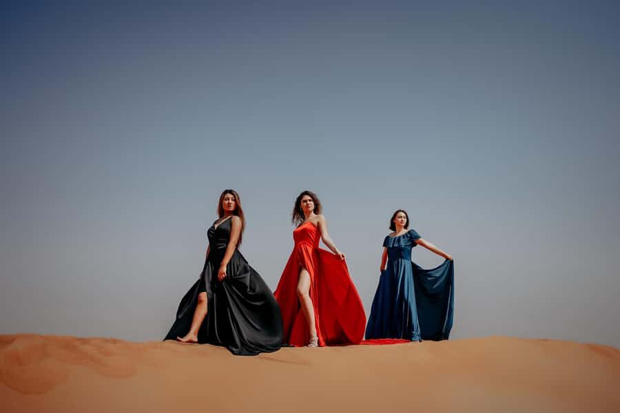 Dubai: Private Flying Dress Photography and Dune Drive Trip - Photo Delivery: Previews First, Then Final Editing