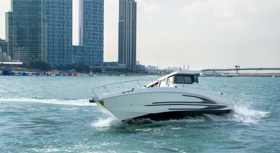Dubai: Private Yacht Tour 36ft (+1 hr free) offer till Sep15 - Your Route: Dubai Marina and Jumeirah Beach Residence Views