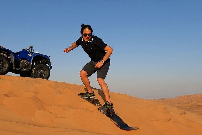 Dubai: Quad Bike Desert Adventure Safari, Desert Sand Boarding - The 4-Hour Plan: Pickup, Briefing, Then Dune Time