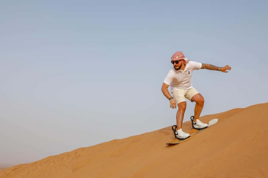 Dubai: Red Dunes Quad Bike with Sandboarding, Camels and BBQ - The first camp stop: coffee, dates, and a real safety briefing