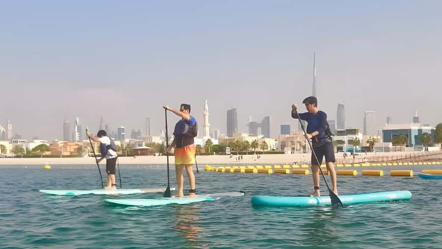 Dubai: Stand-Up Paddle Boarding with Burj Khalifa View - One hour of stand-up paddleboarding with a Burj Khalifa skyline view