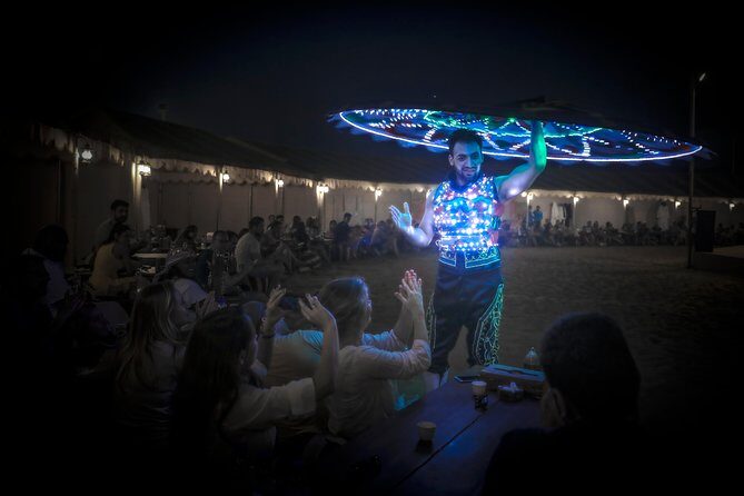 Dubai Sunset Camel Trekking With BBQ Dinner at VIP Camp - Entertainment at the Camp: Fire, Horses, Falconry, Tanoura, and Dance