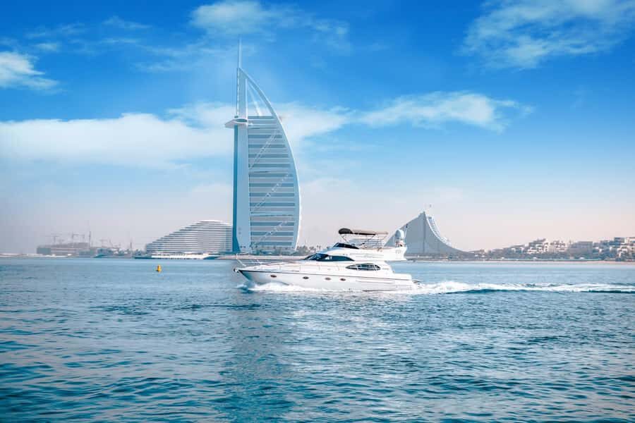 Dubai Yacht Tour - Boat Trip upto 12 guests Private event - Swimming rules (and when to think twice)