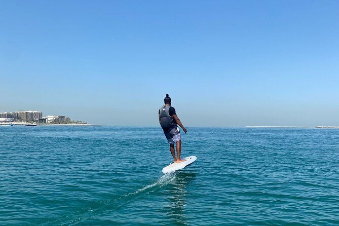 EFoil and Hydrofoil Surfboard Activity in Dubai - What makes this ride different: electric quiet, 30 km/h, and 70 cm lift