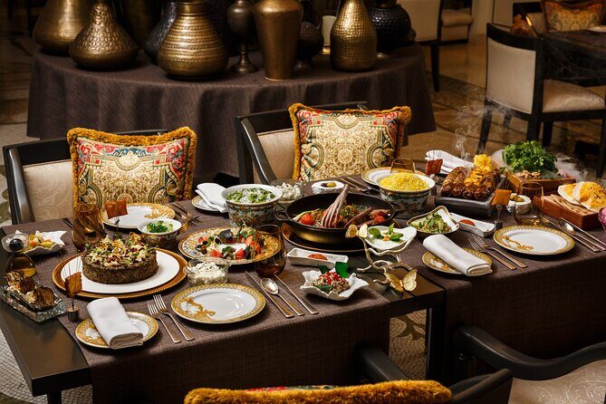Enigma-Taste of Persia at Versace Dubai - Choosing indoor vs outdoor seating with pool and Dubai Creek views