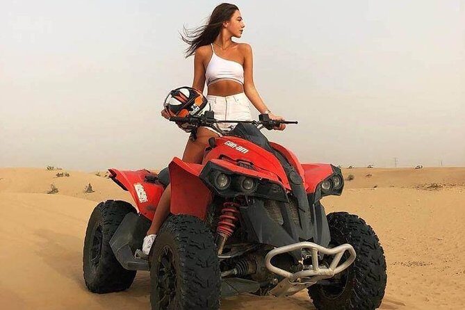Evening Safari Quad Bike in the desert of Lahbab - Small group attention: guides like Asif, Shah Hussain, Nasir, and Waqar Ahmed