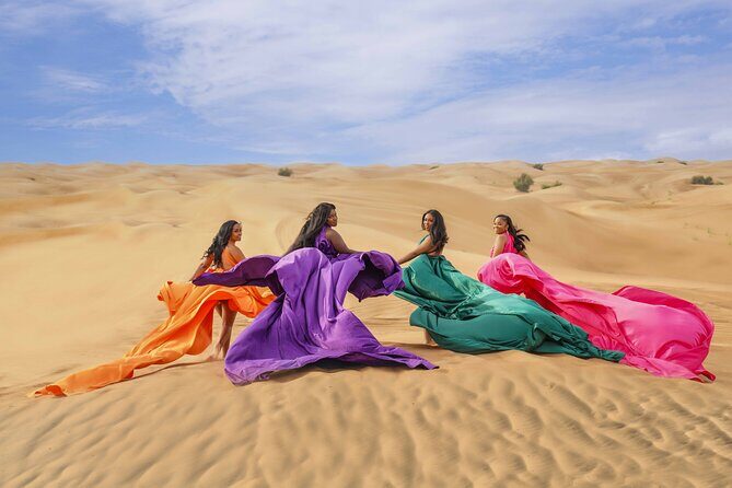 Flying Dress Photoshoot Dubai Solo, Couple and Group 3Hours - How the 3-Hour Session Usually Runs: Dressing, Posing, Shooting