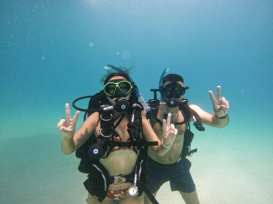 From Abu Dhabi: Scuba Dive and Snorkeling with BBQ, Transfer - Getting ready at Reef Oasis: gear, photos, and a calm hand