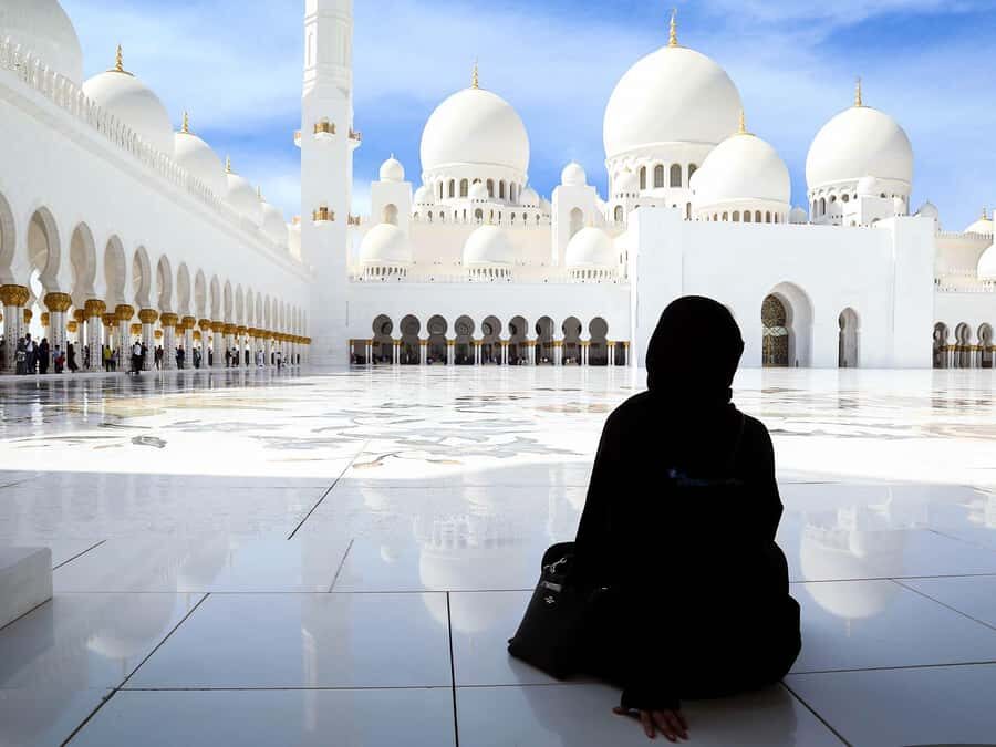 From Dubai: Abu Dhabi Grand Mosque Visit & Theme Park Option - Sheikh Zayed Grand Mosque: where the dress code meets the best photos