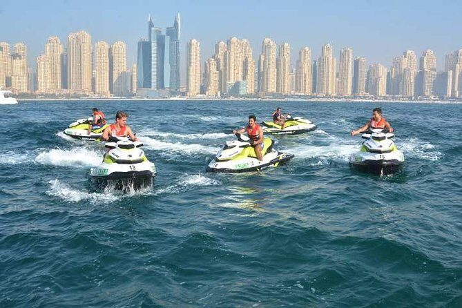 Go on a Jet Ski Safari Adventure to Burj al Arab, Palm Jumeirah and Dubai Marina - Price and value: $206.56 for an hour of personal watercraft time