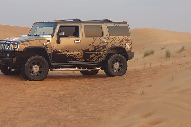 Hummer Desert Safari Tour - Camel Ride, Sandboarding, Falcon Photos, and Henna: Camp Starts Early