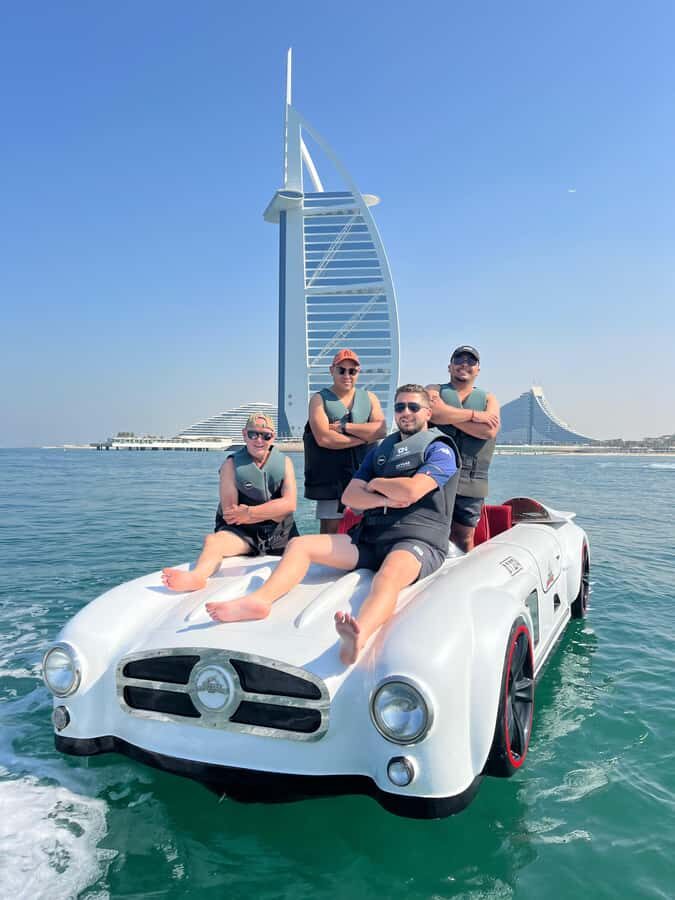 Jet Car: Squad Goals, 4 Seats. 1 Epic Ride Dubai - Burj Al Arab Photo Stop: The Moment the Ride Becomes a Story
