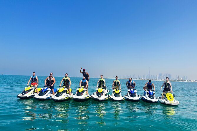 Jetski Dubai: 60Min Burj Al Arab & Atlantis the Palm - Getting off the dock: the ride starts with quick orientation