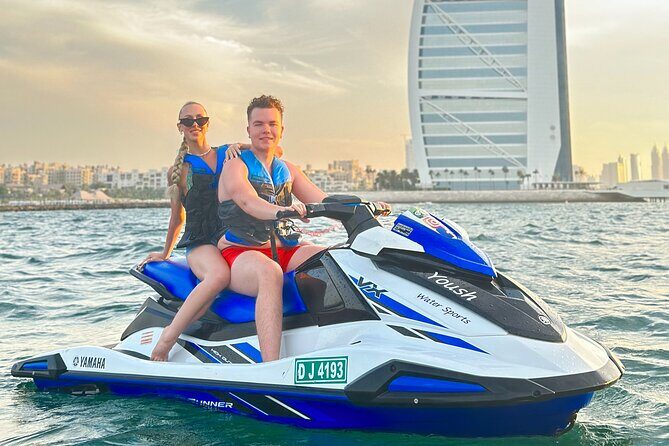 Jetski Dubai: 60Min Burj Al Arab & Atlantis the Palm - Burj Al Arab stop: sail-shaped views from the Persian Gulf