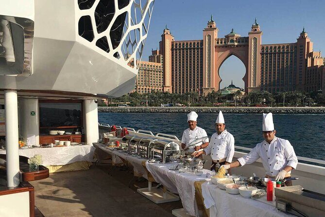 Lotus Mega Yacht Luxury Cruise with Live DJ, Dinner & Transfers - Dinner on board: international buffet plus live cooking