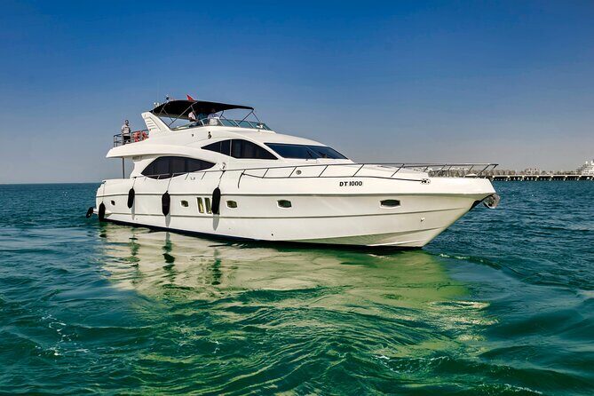 Majesty 77ft Diamond Dust — Dubai's best yacht rental - Majesty 77ft Diamond Dust: the vibe you want in Dubai Marina