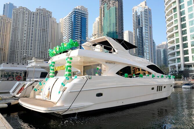 Majesty 77ft Diamond Dust — Dubai's best yacht rental - Price and value: $2,232.95 per group (up to 15)