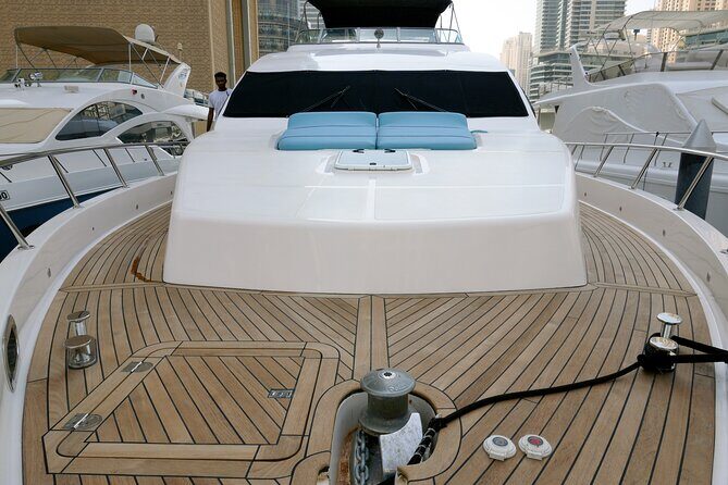 Majesty 77ft Diamond Dust — Dubai's best yacht rental - Food and drinks: snacks are included, and BBQ can level up the day