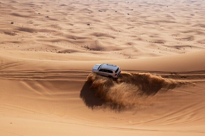 Morning Desert Safari with 4x4 Dune bashing, Camel Ride and Sandboarding - Group Size, Pickup, and the Private Car Upgrade