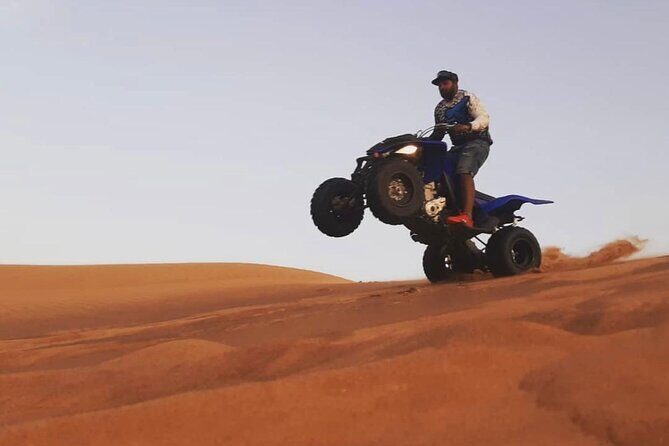 Morning Quad Biking & Red Sand Desert Safari , Camel Ride, Sand Boarding - Dune Bashing + Sandboarding: Two Ways to Play on the Same Dunes