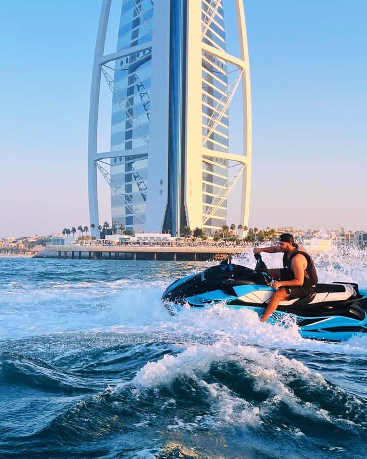 Palm Jumeirah: 1.5-Hour Guided Jet Ski Tour - Burj al-Arab from the water: the one viewpoint most people can’t match