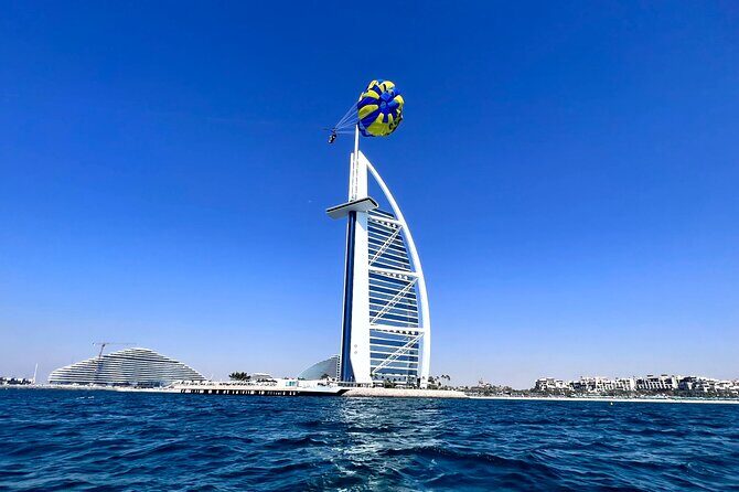 Parasailing in Dubai - Burj Al Arab View - The Burj Al Arab view from 50 meters up