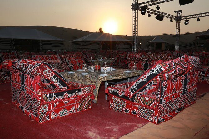 Premium 4x4 Dubai Desert Safari with BBQ Dinner - Dinner at the Camp: Buffet Meal and Unlimited Soft Drinks