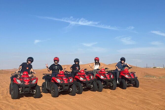 Premium Desert Quad (ATV) Bike Ride Adventure & Sand boarding - 4×4 Pickup and the cultural warm-up you’ll actually use