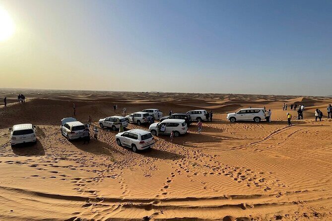 Premium Desert Safari Activities for Group and Family - Lehbab Red Dunes Dune Bashing (and a Photo Stop for Sunset Views)
