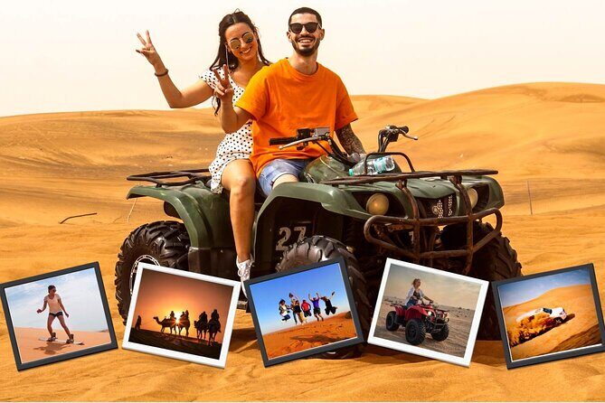Premium Morning Dessert Safari With Quad Bike , Sand Boarding & Dune Bashing - Camel Riding and Camp Time at Sunrise