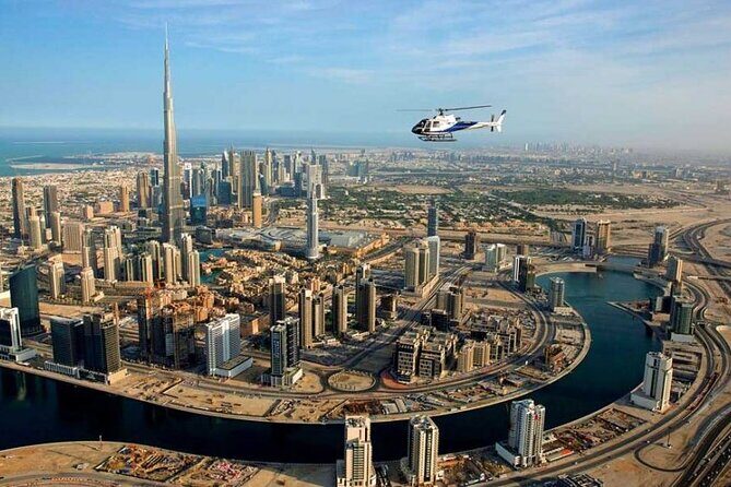Premium Odyssey Helicopter Tour ( 45 Minutes Flight ) FIRST EXCURSION SIGNATURE - Flight Route Highlights: From Palm Jumeirah to Burj Khalifa and Back
