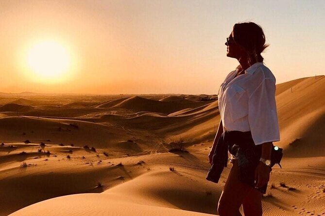 Premium Red Dunes Safari | Camel Ride | Dune Bashing | Sand Ski - BBQ Dinner and Cultural Shows: Tanoura, Fire, Khaleeji, Belly Dance